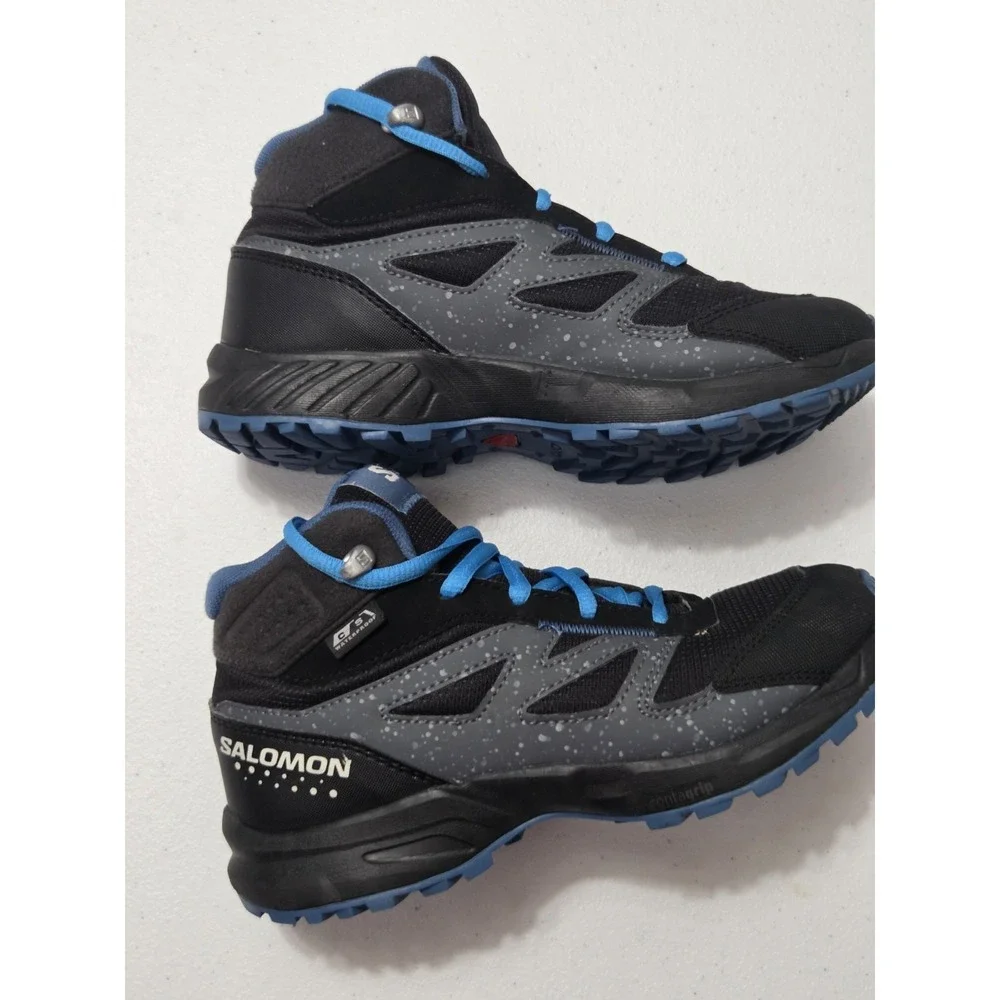 Salomon Outway Waterproof Hiking Boots ClimaSalomon Black Blue Kids Junior Sz 2